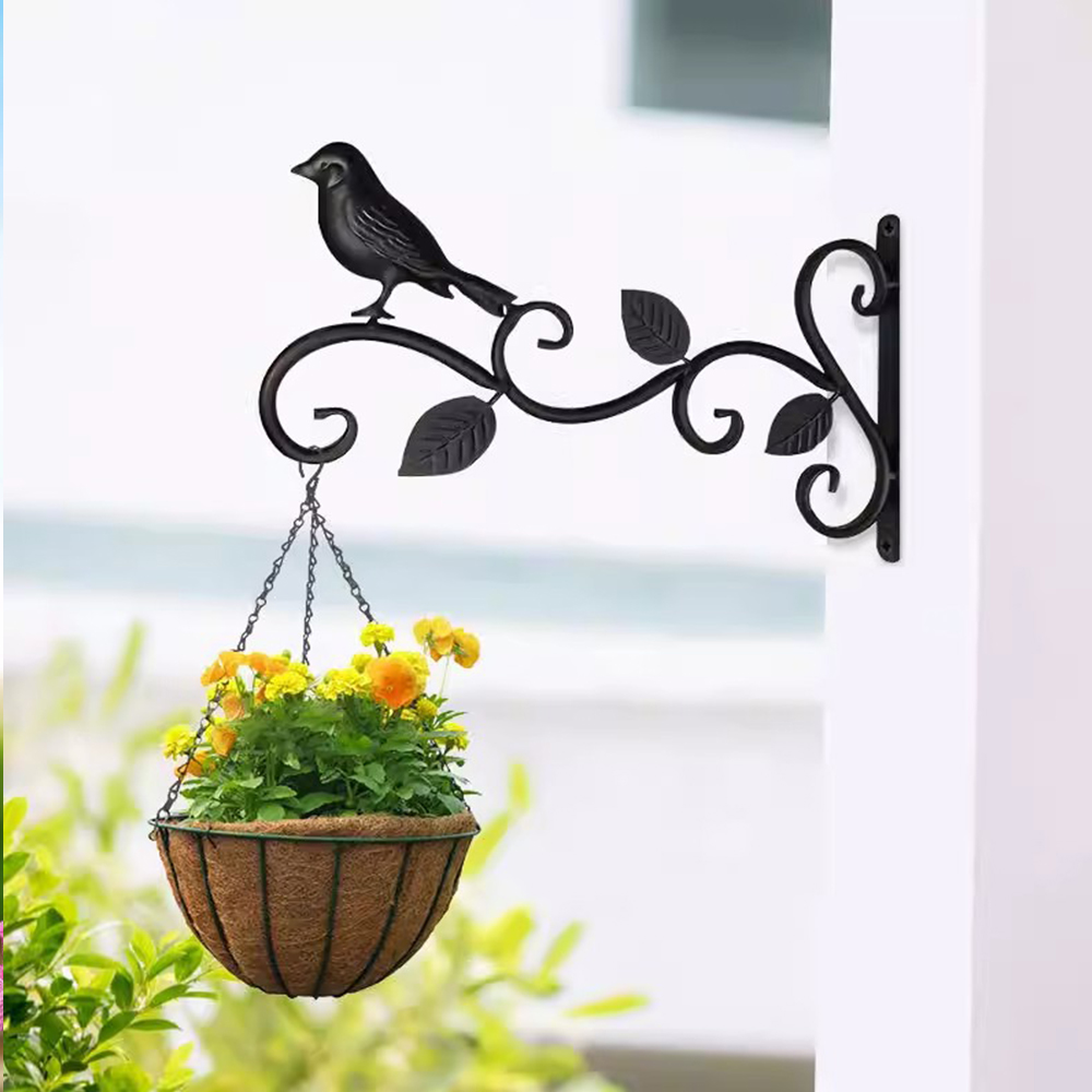 Woven Wall Basket - Wrought Iron Wall Mount Hanging Basket
