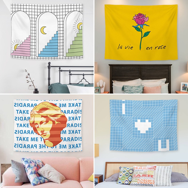 Home Decor Under 100 - Abstract Cartoon Background Hanging Cloth Home