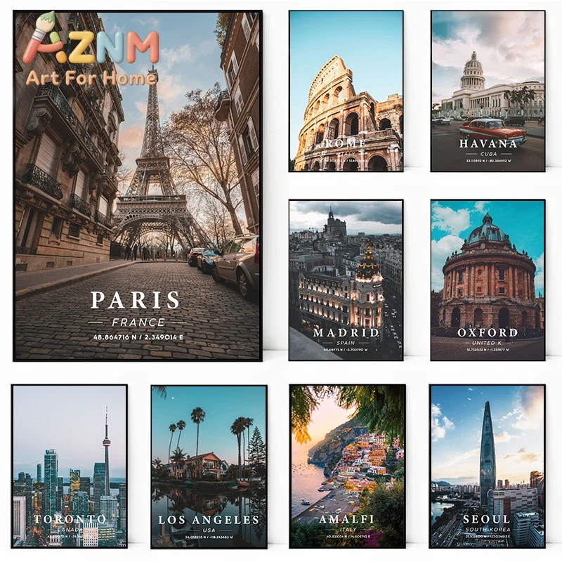 Home Decor New York - Travel City Paris Madrid New York