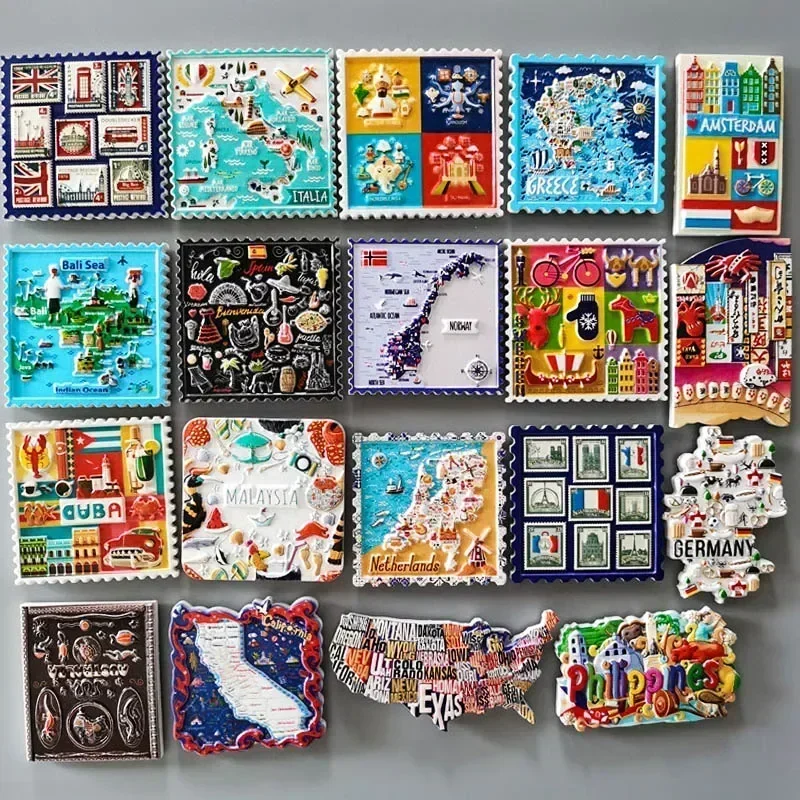 Home Decor Malaysia - World Tourism Fridge Magnets Japan USA