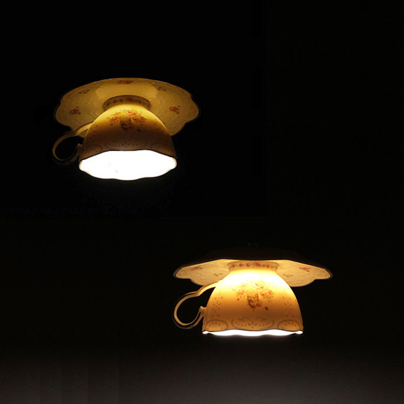 Flower Coffee Cup Pendant Ligh - Hanging Moon Lamp recension och pris