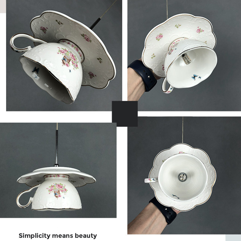Flower Coffee Cup Pendant Ligh - Hanging Moon Lamp recension och pris