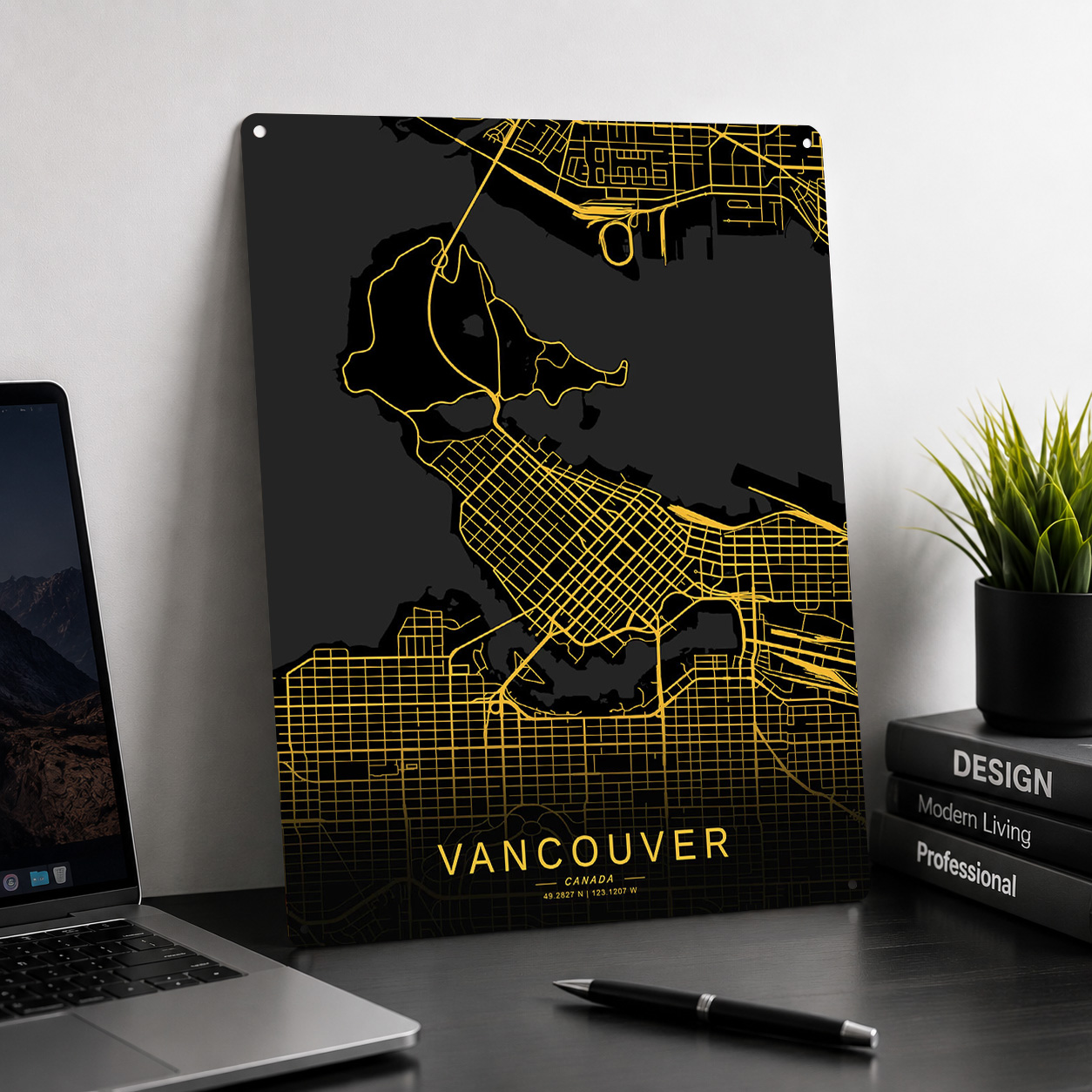 Golden Vancouver City Map 3D T - Home Decor Vancouver recension och pris
