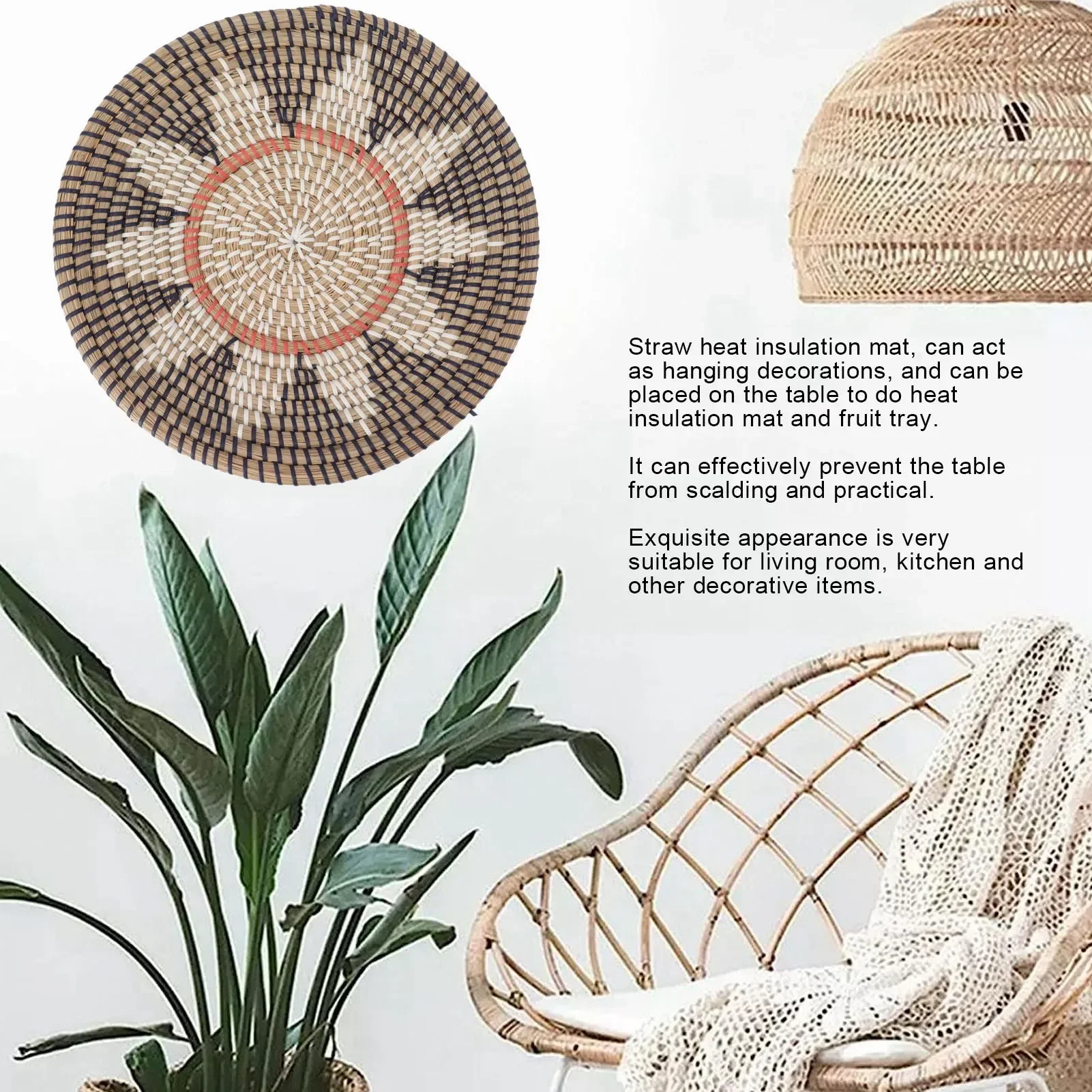 Round Grass Wall Ornaments 35c - Woven Wall Basket recension och pris