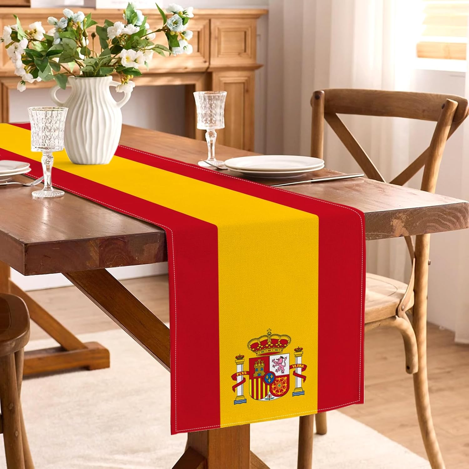 Spain Flag Linen Table Runner  - Linen Table Runner recension och pris