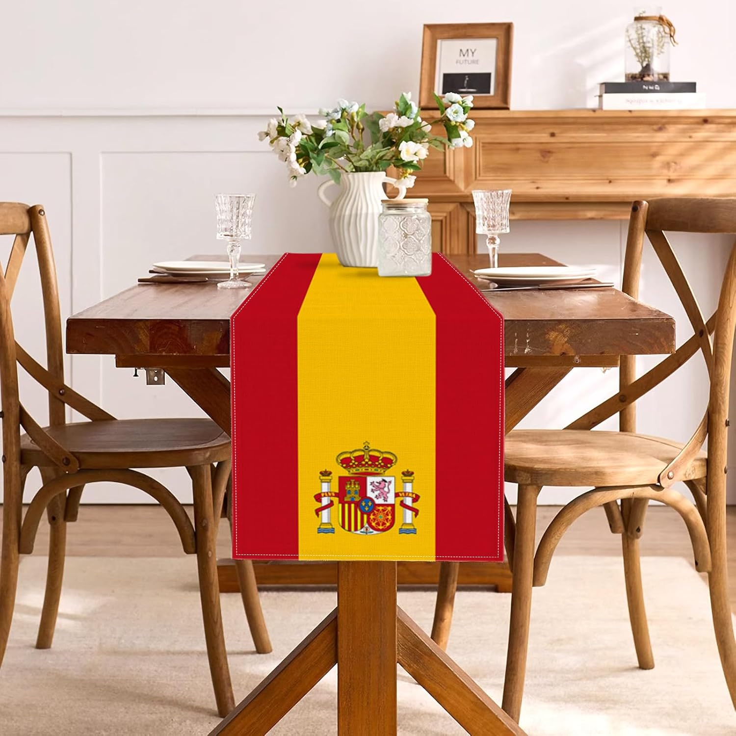 Spain Flag Linen Table Runner  - Linen Table Runner recension och pris