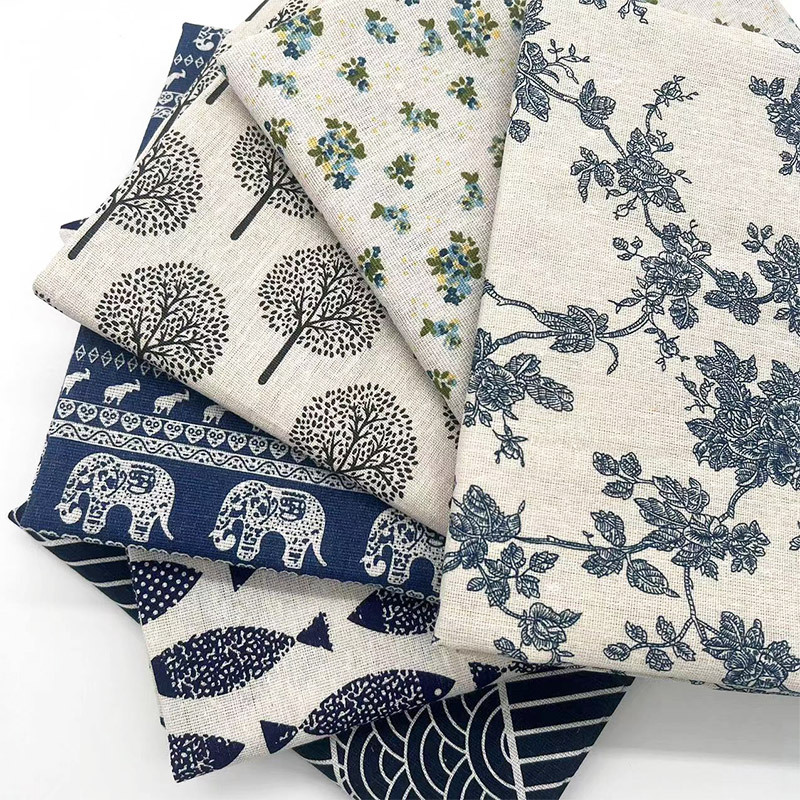 Vintage Blue Floral Cotton Lin - Linen Table Runner recension och pris