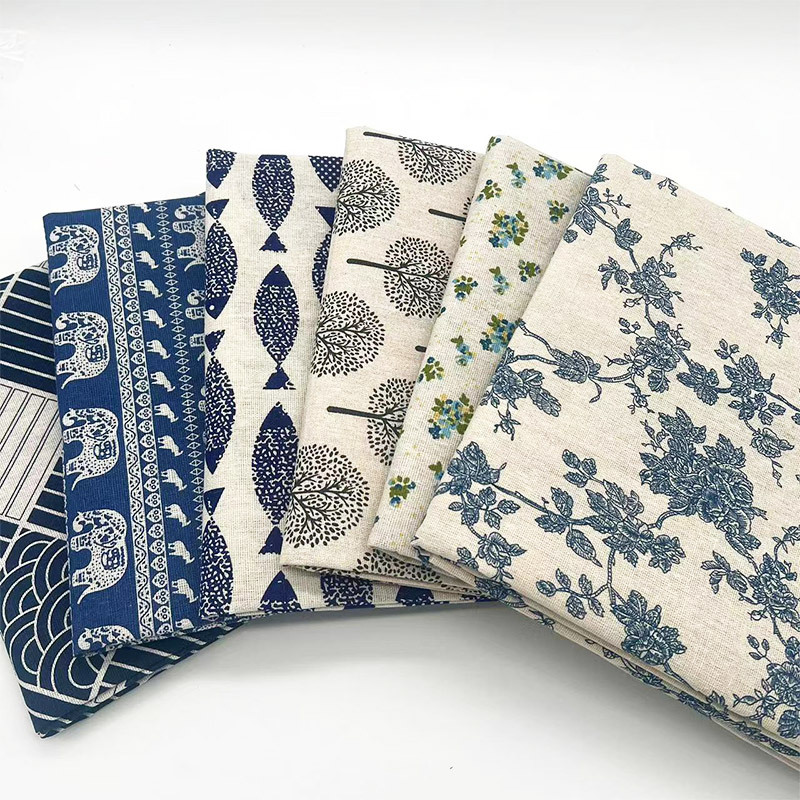 Vintage Blue Floral Cotton Lin - Linen Table Runner recension och pris