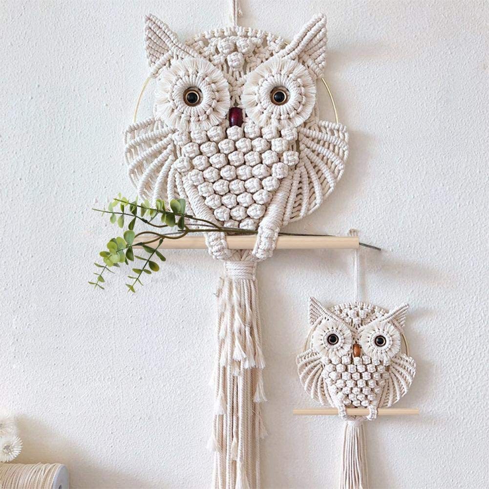 Owl Pendant Lace Wall Hanging  - Woven Wall Basket recension och pris