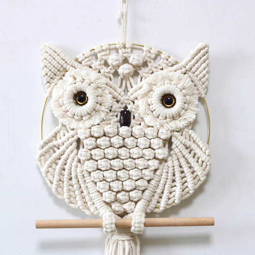 Owl Pendant Lace Wall Hanging  - Woven Wall Basket recension och pris