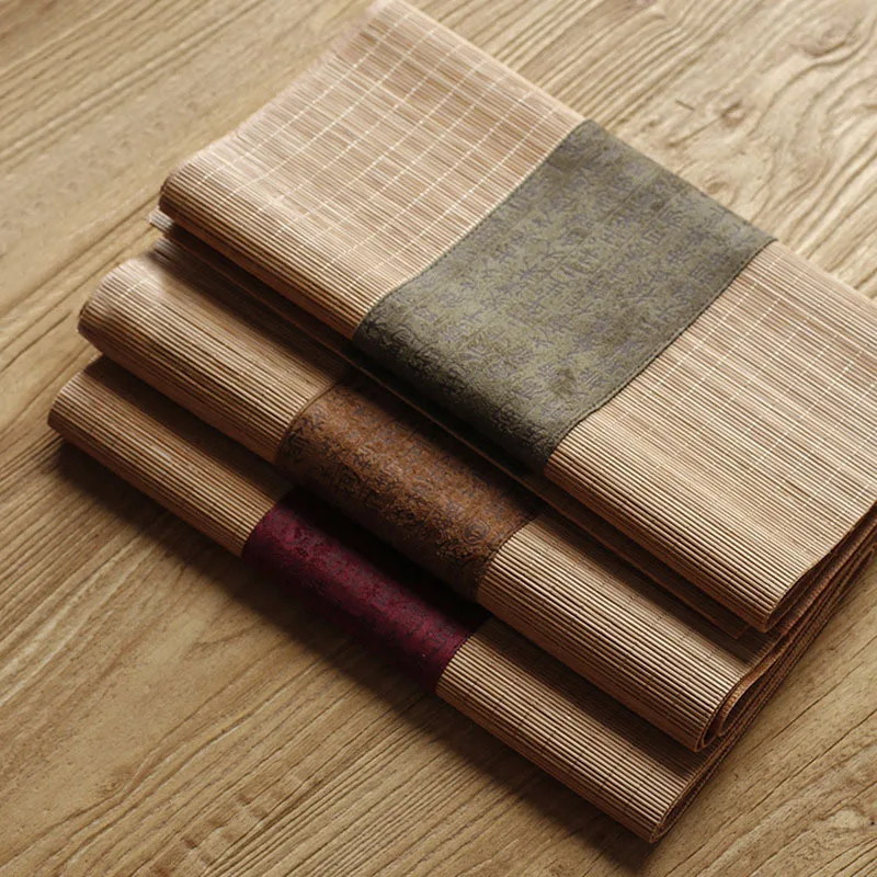 Fabric Bamboo Tea Mat Linen Ze - Linen Table Runner recension och pris