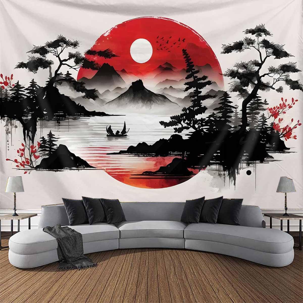 Japanese Mountain Landscape Ta - Home Decor Under 100 recension och pris