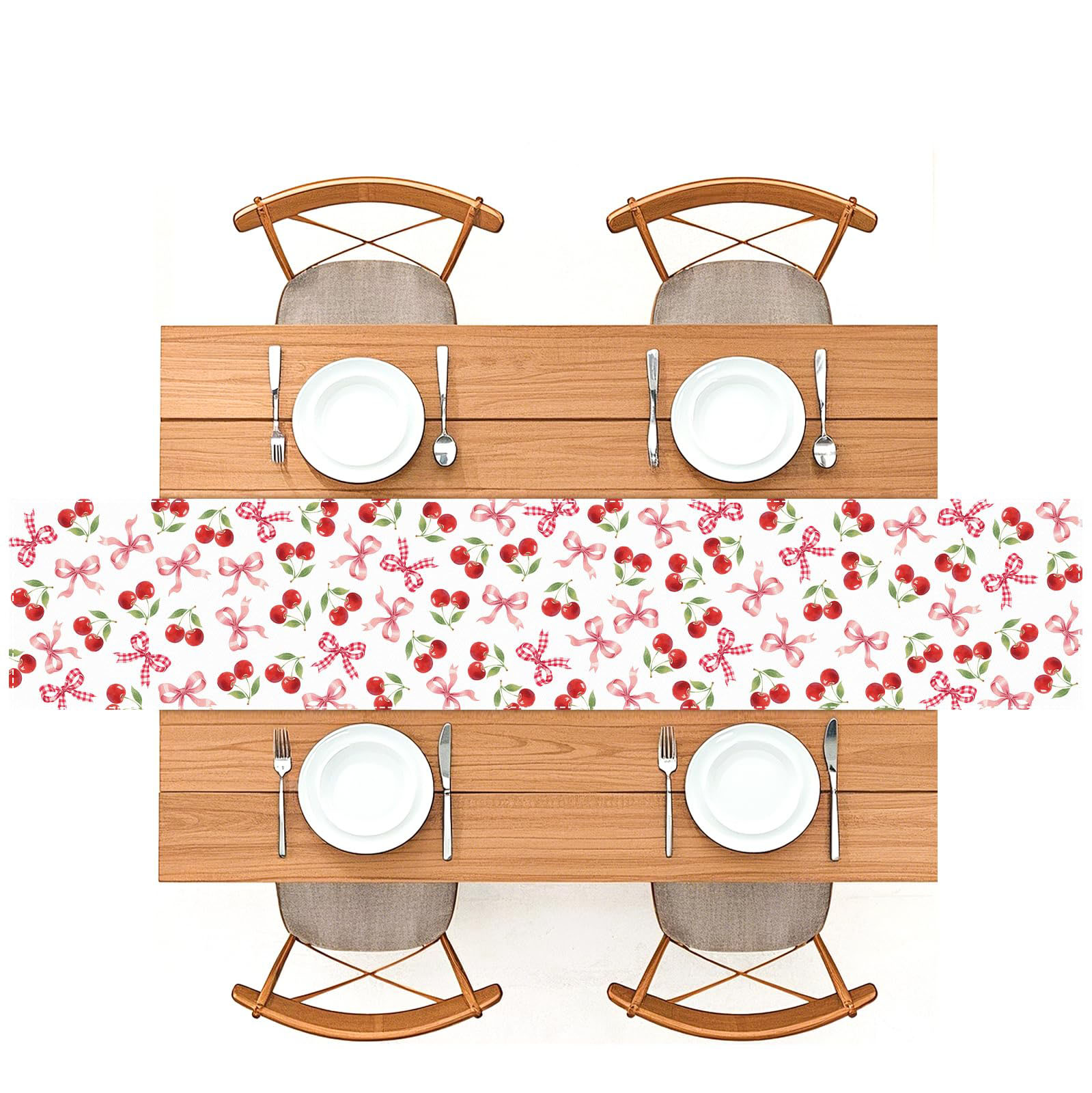 Cherry Pattern Table Runner |  - Linen Table Runner recension och pris
