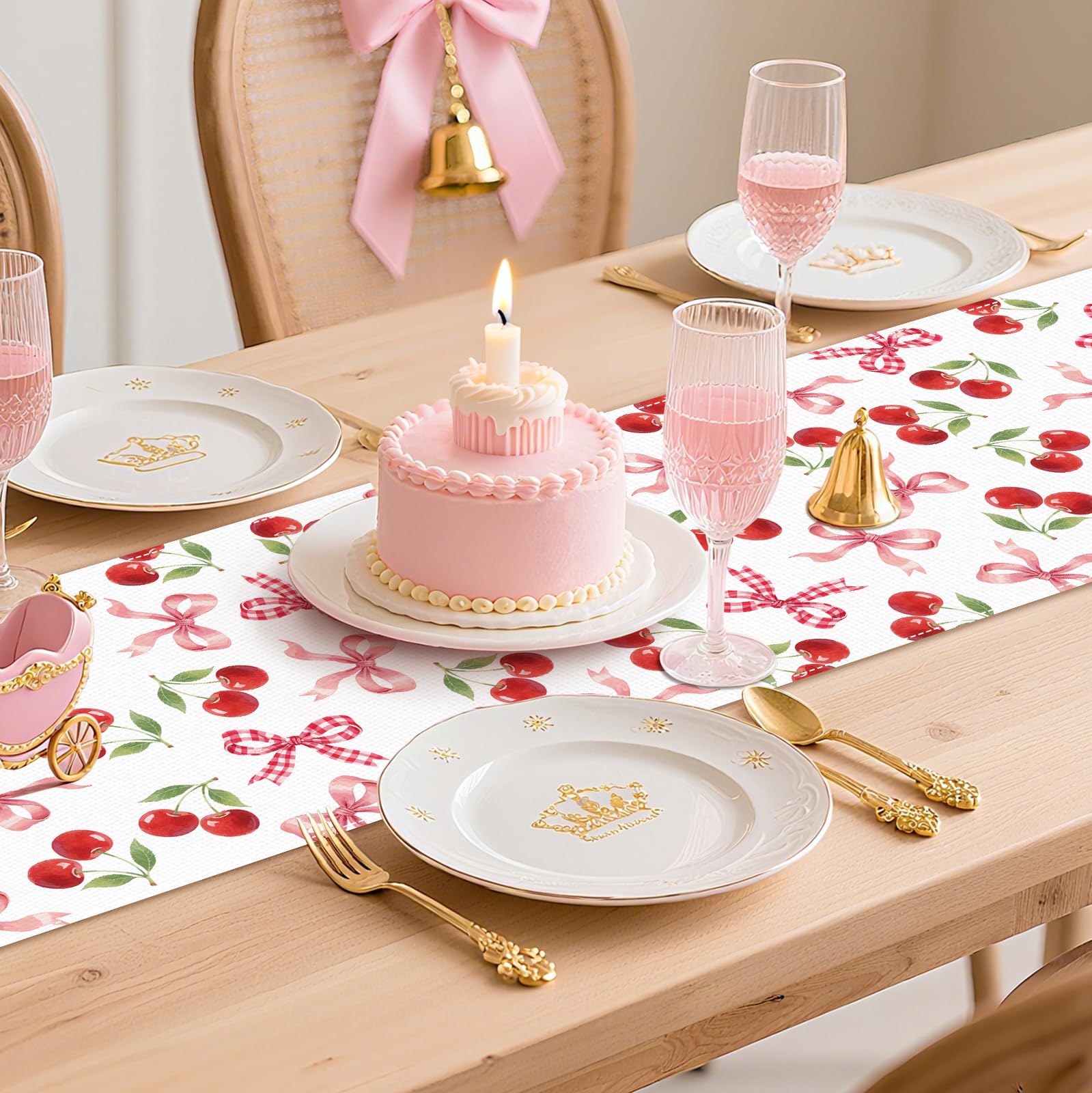 Cherry Pattern Table Runner |  - Linen Table Runner recension och pris