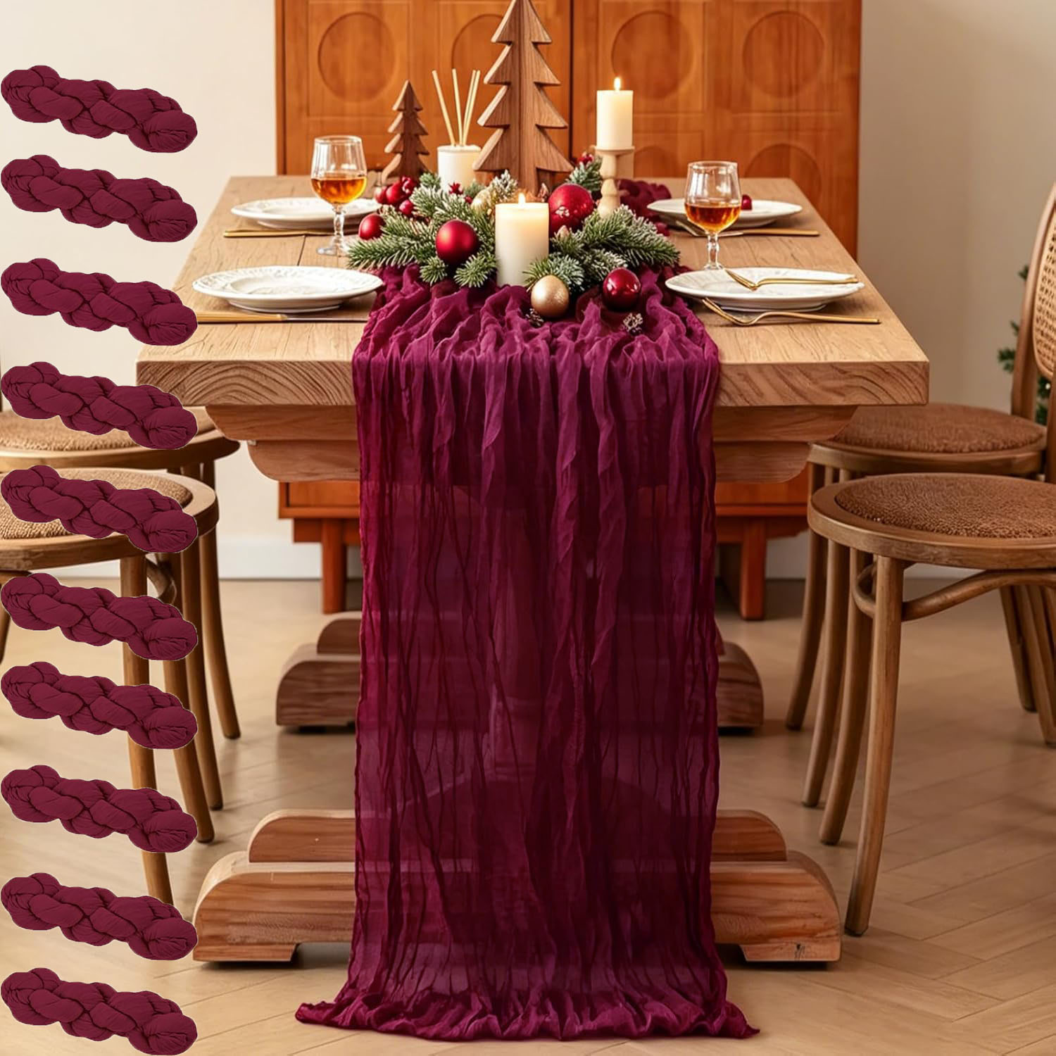 10Pcs Cheesecloth Table Runner - Linen Table Runner recension och pris