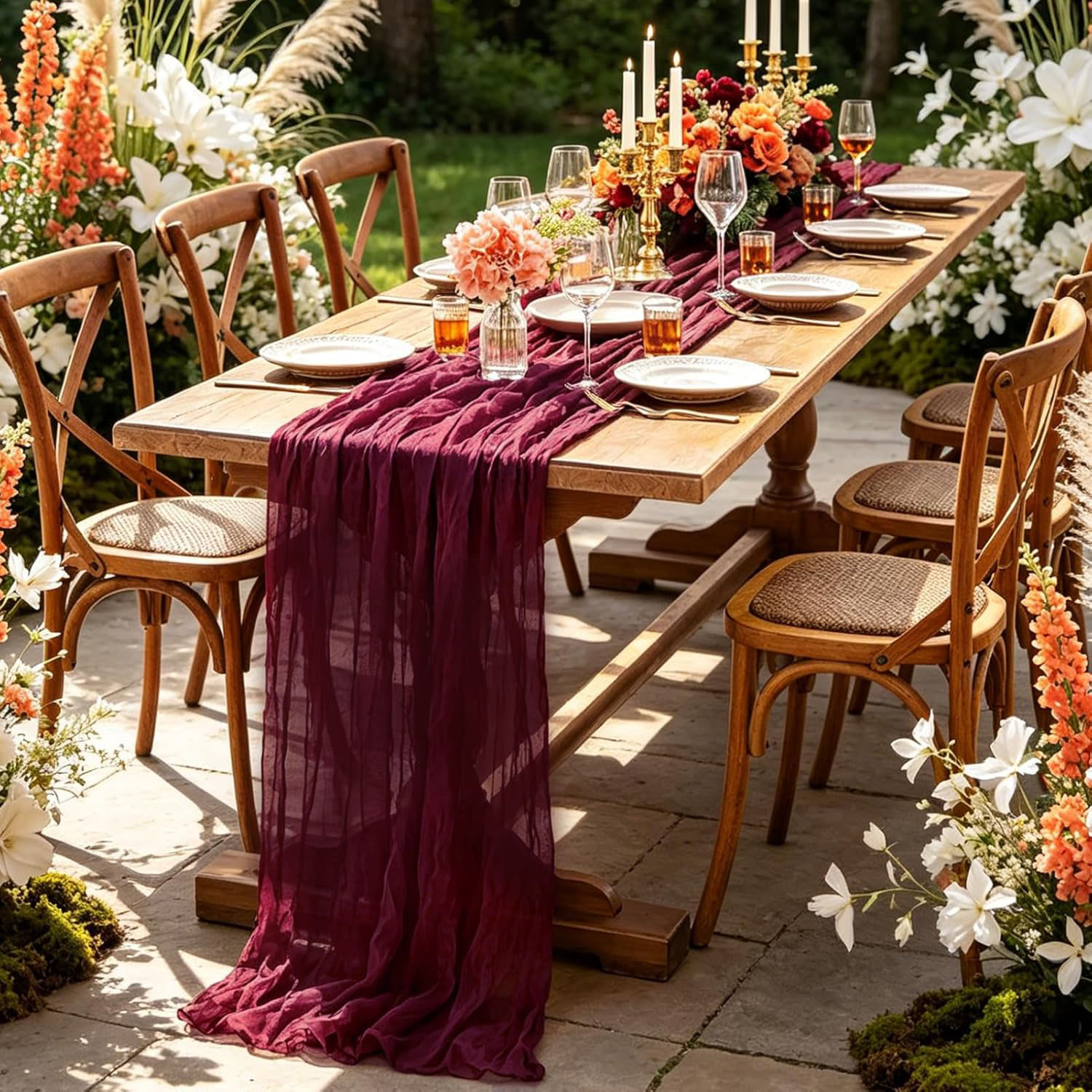 10Pcs Cheesecloth Table Runner - Linen Table Runner recension och pris
