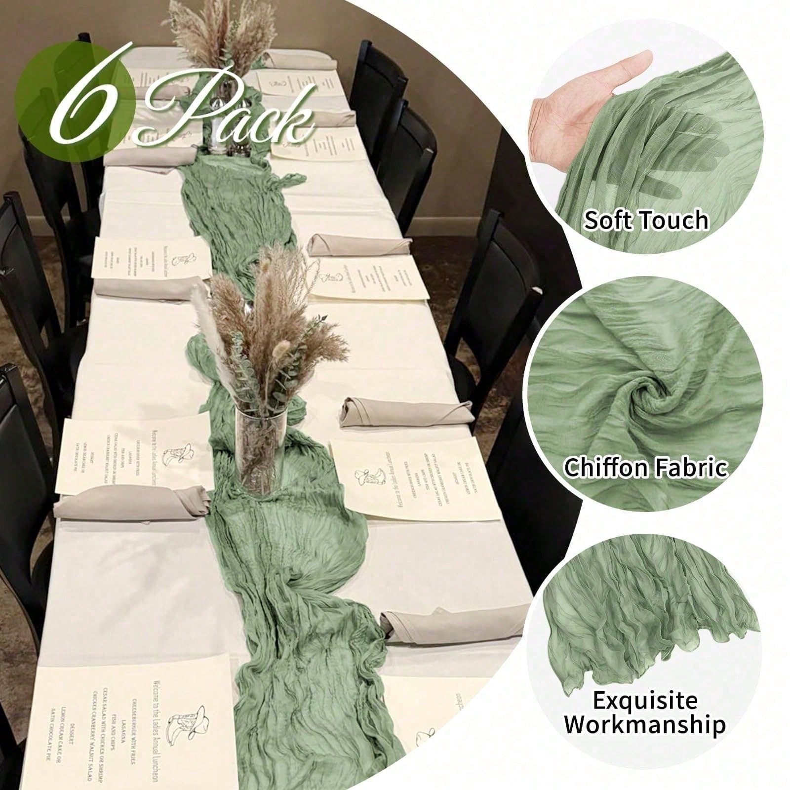 6 Pack Cheesecloth Table Runne - Linen Table Runner recension och pris