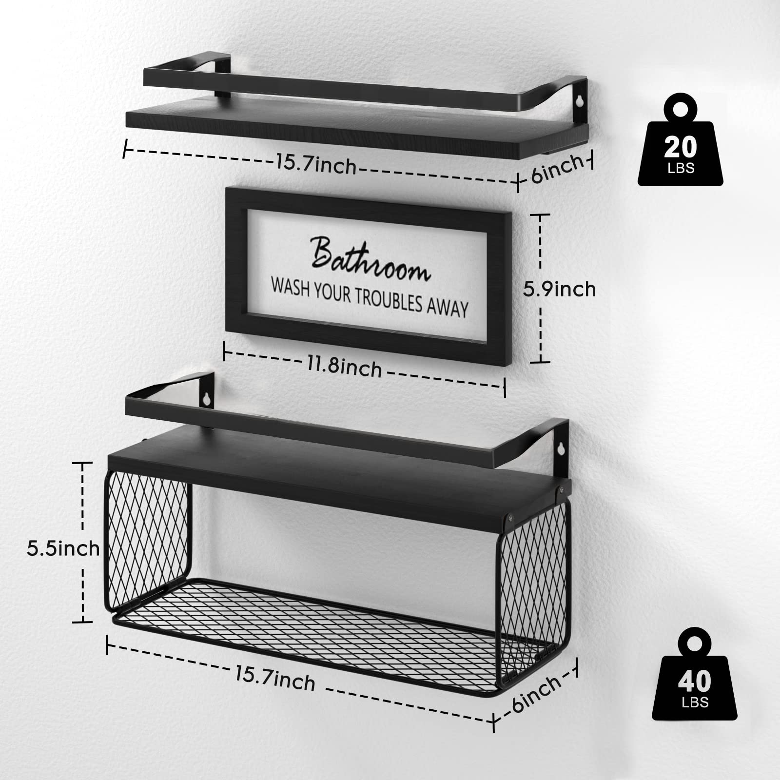 Floating Shelves with Storage  - Woven Wall Basket recension och pris