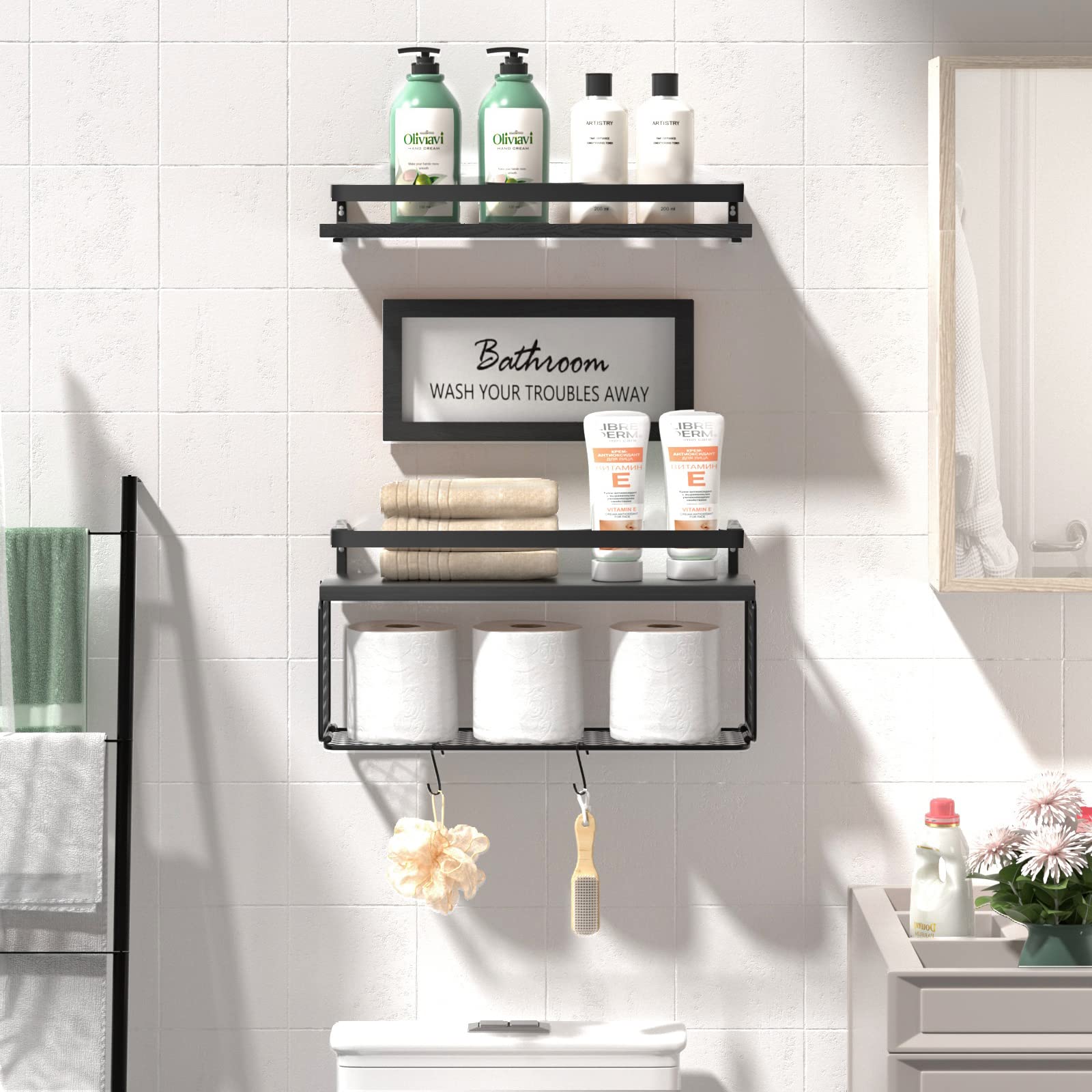 Floating Shelves with Storage  - Woven Wall Basket recension och pris