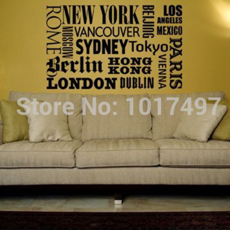 New York London Paris Quote wa - Home Decor New York recension och pris