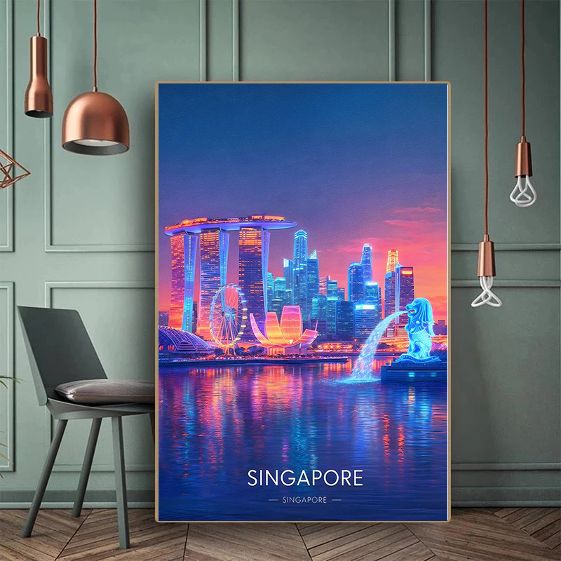 Modern City Skyline at Sunset  - Home Decor Vancouver recension och pris