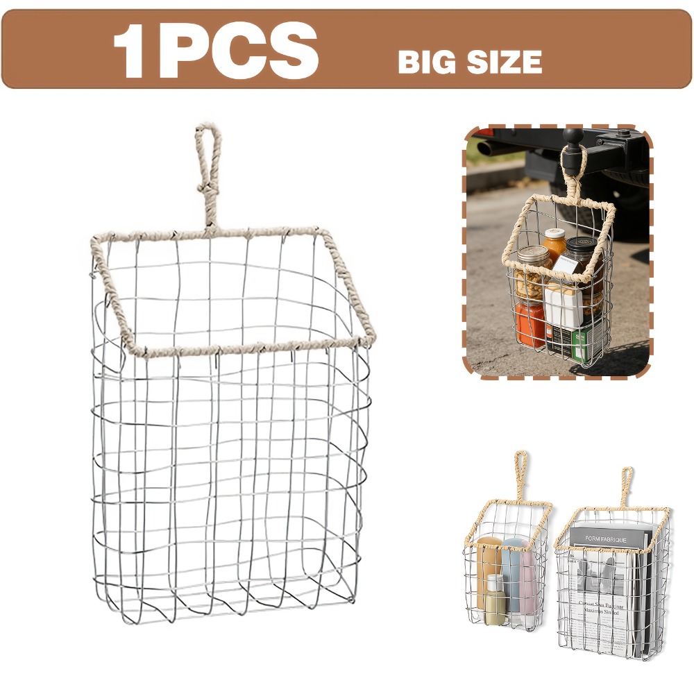 Rustic Woven Wire Hanging Stor - Woven Wall Basket recension och pris